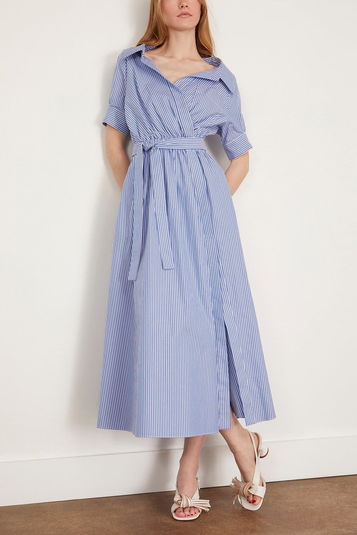 Lydia Dress in Tidal Blue Stripe - 3