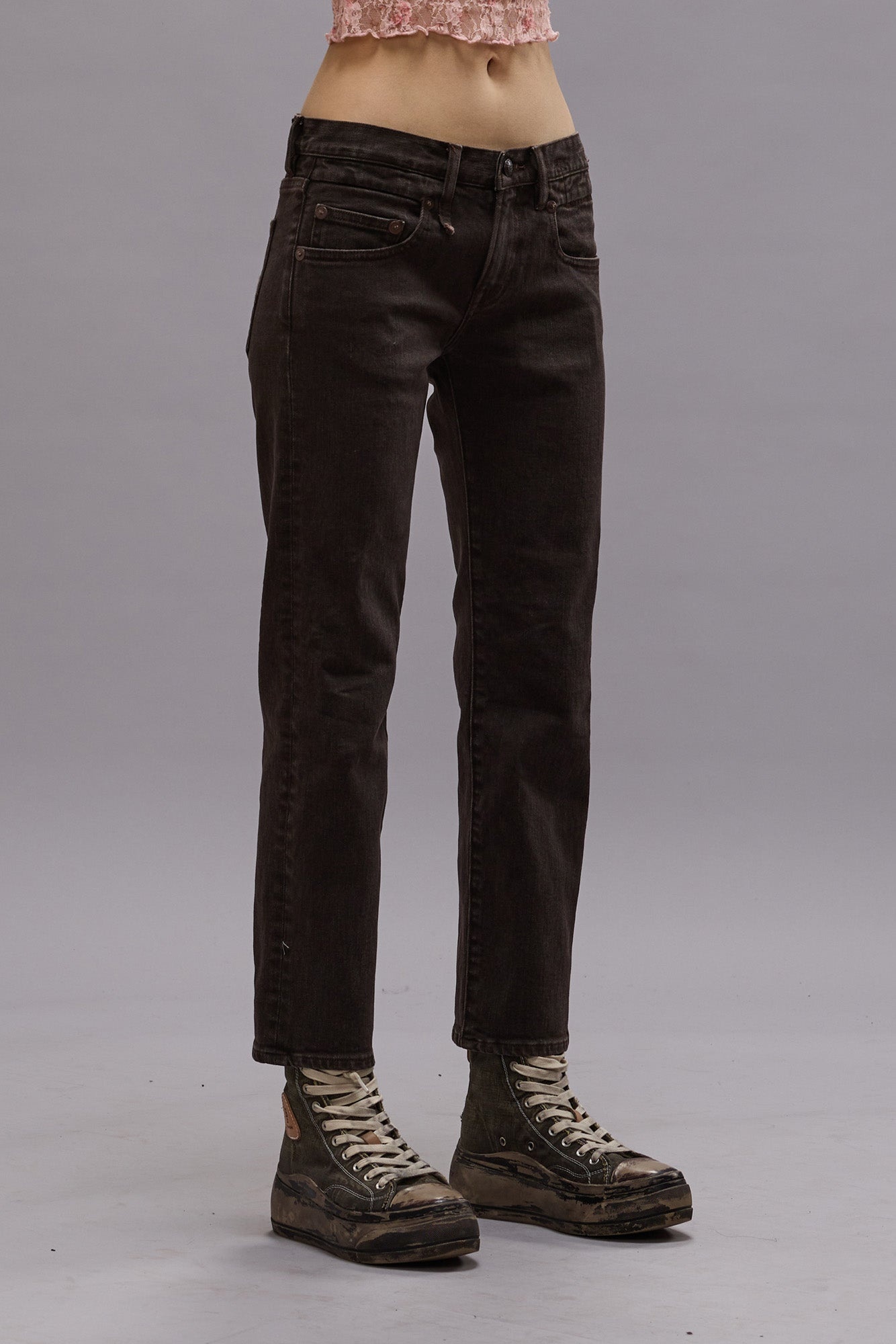 BOY STRAIGHT - CHOCOLATE BROWN STRETCH - R13 - 5