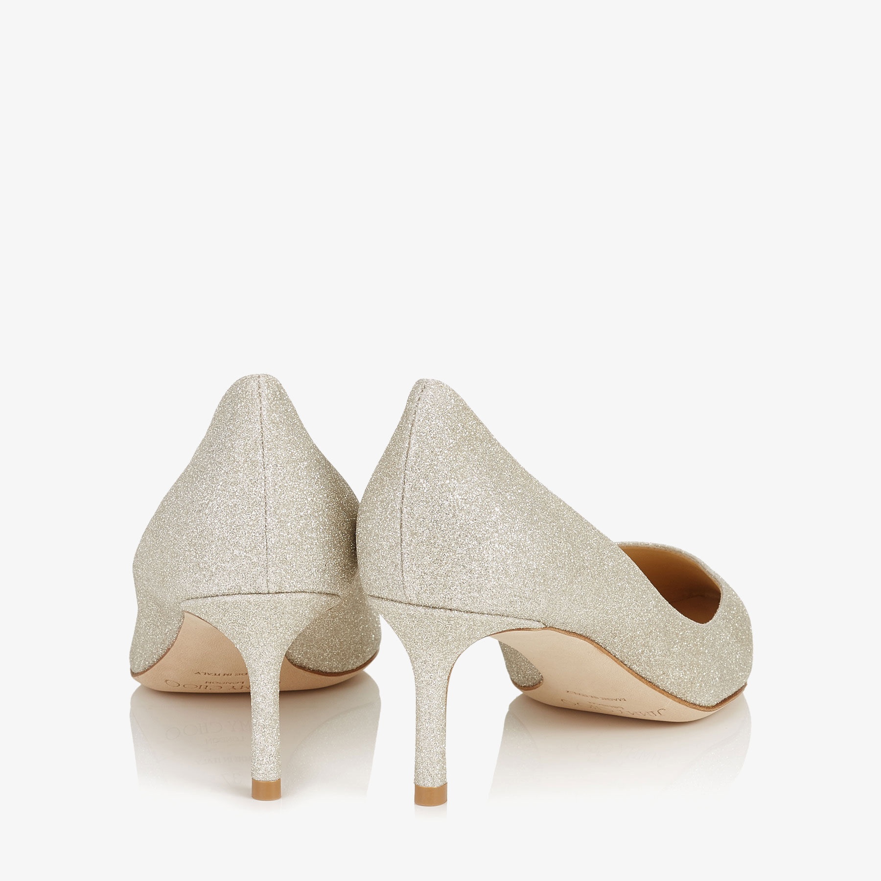Romy 60
Platinum Ice Dusty Glitter Pointy Toe Pumps - 4