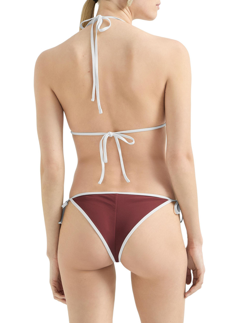 Women's Techno Jersey Bikini Top With Monili - Bordeaux 3