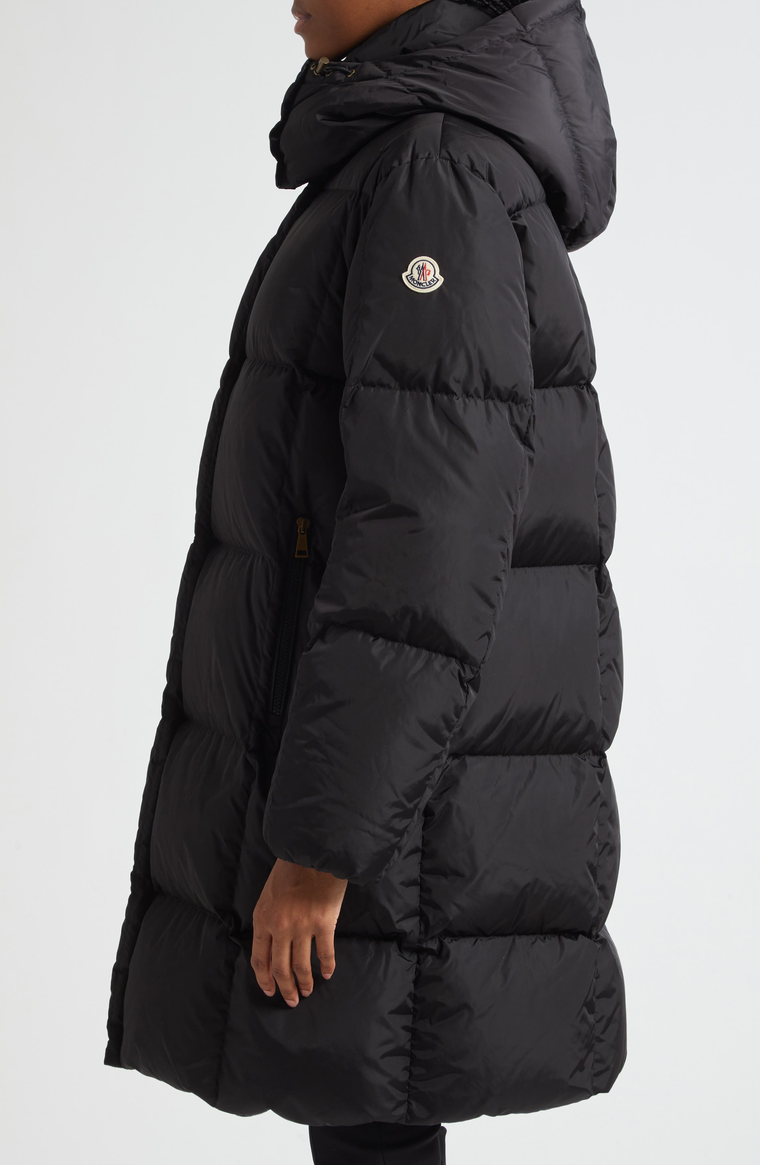 Moncler Litte Water Resistant Down Long Coat in Black at Nordstrom - 4