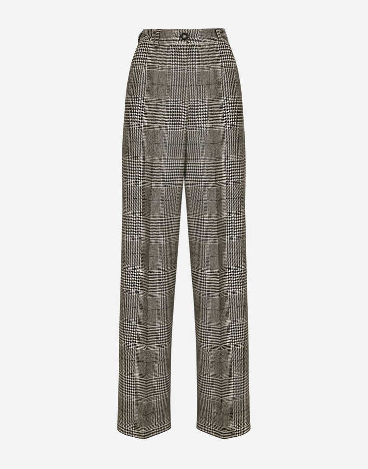 Flared glen plaid pants - 3