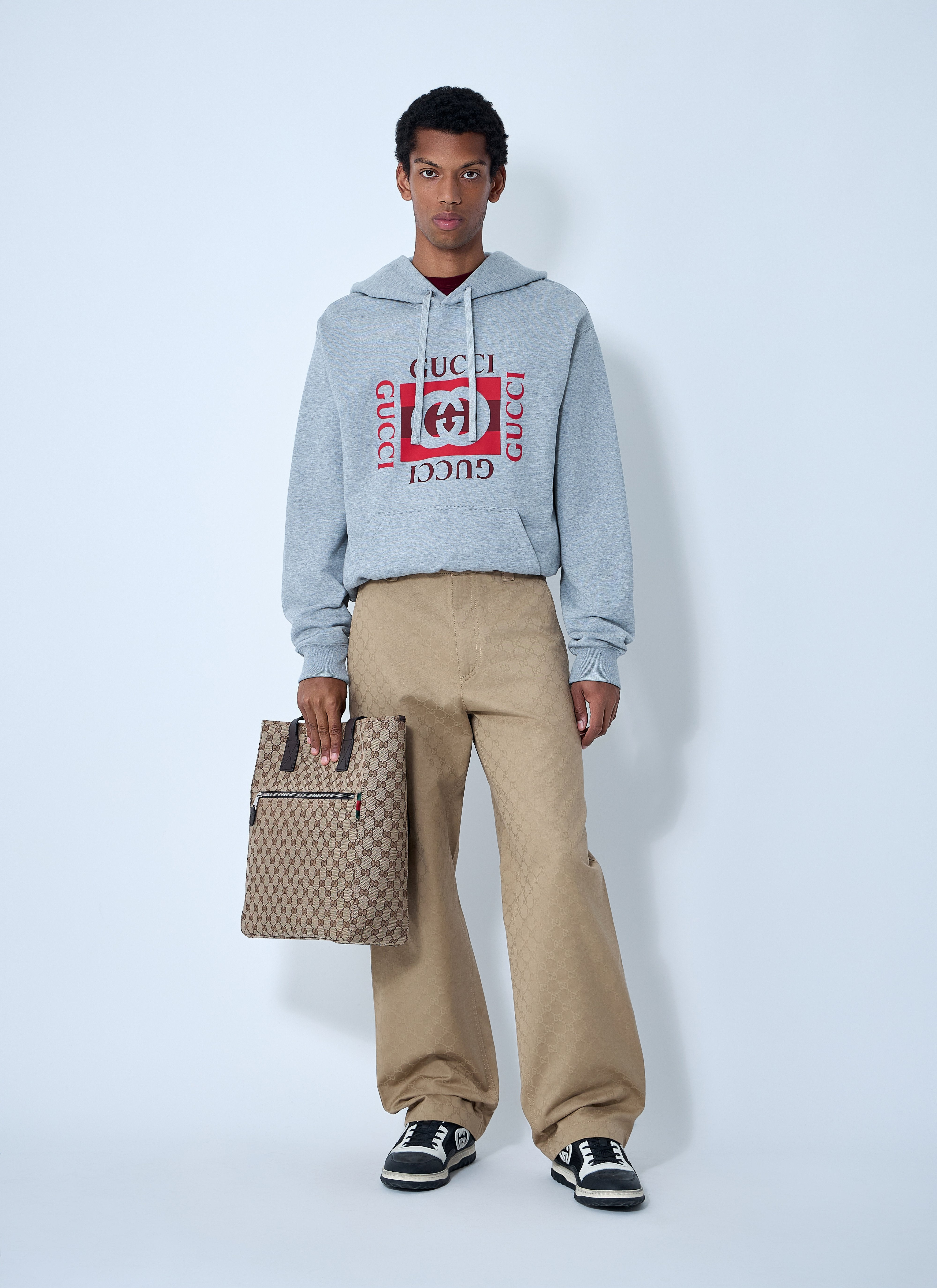 Gucci Men Logo Motif Hooded Sweatshirt - 2