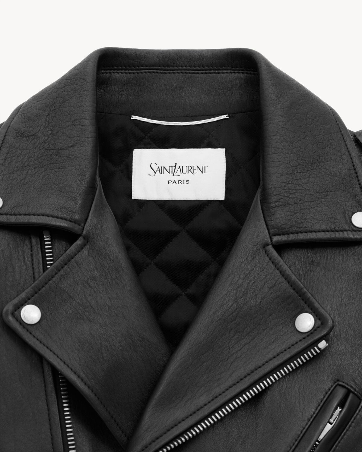 BIKER JACKET IN GRAINED LAMBSKIN - 4