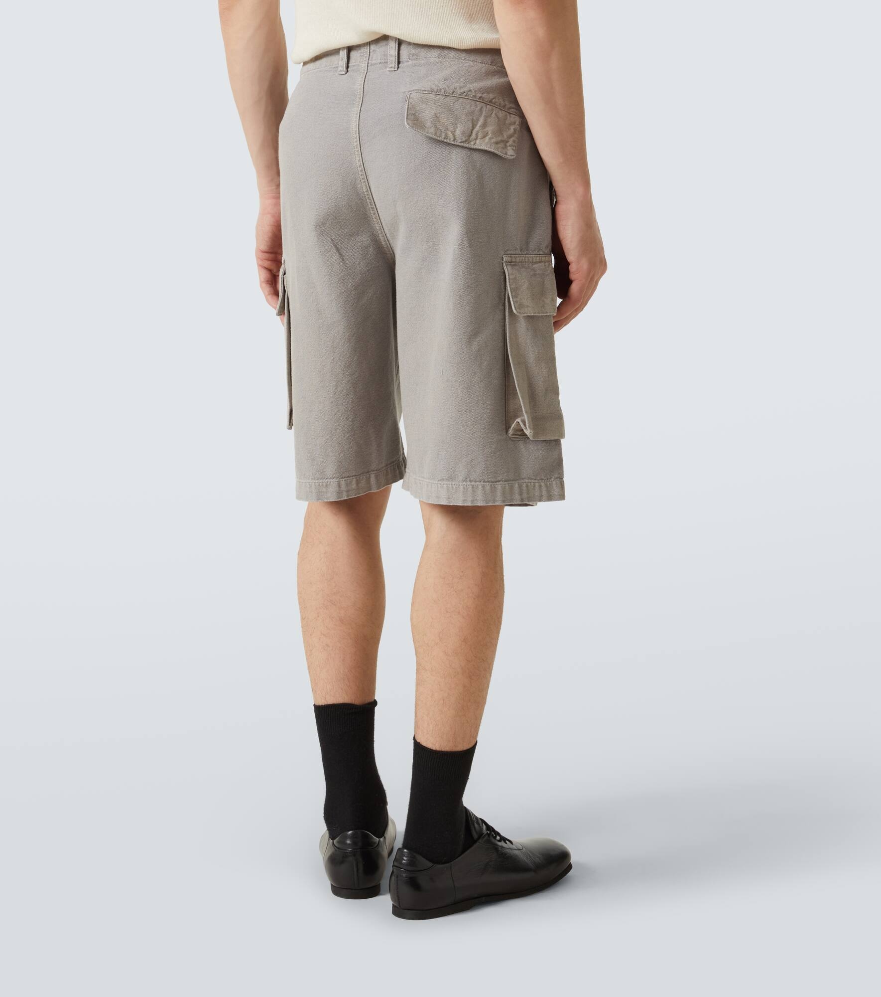 Mount cotton and hemp canvas cargo shorts - 4
