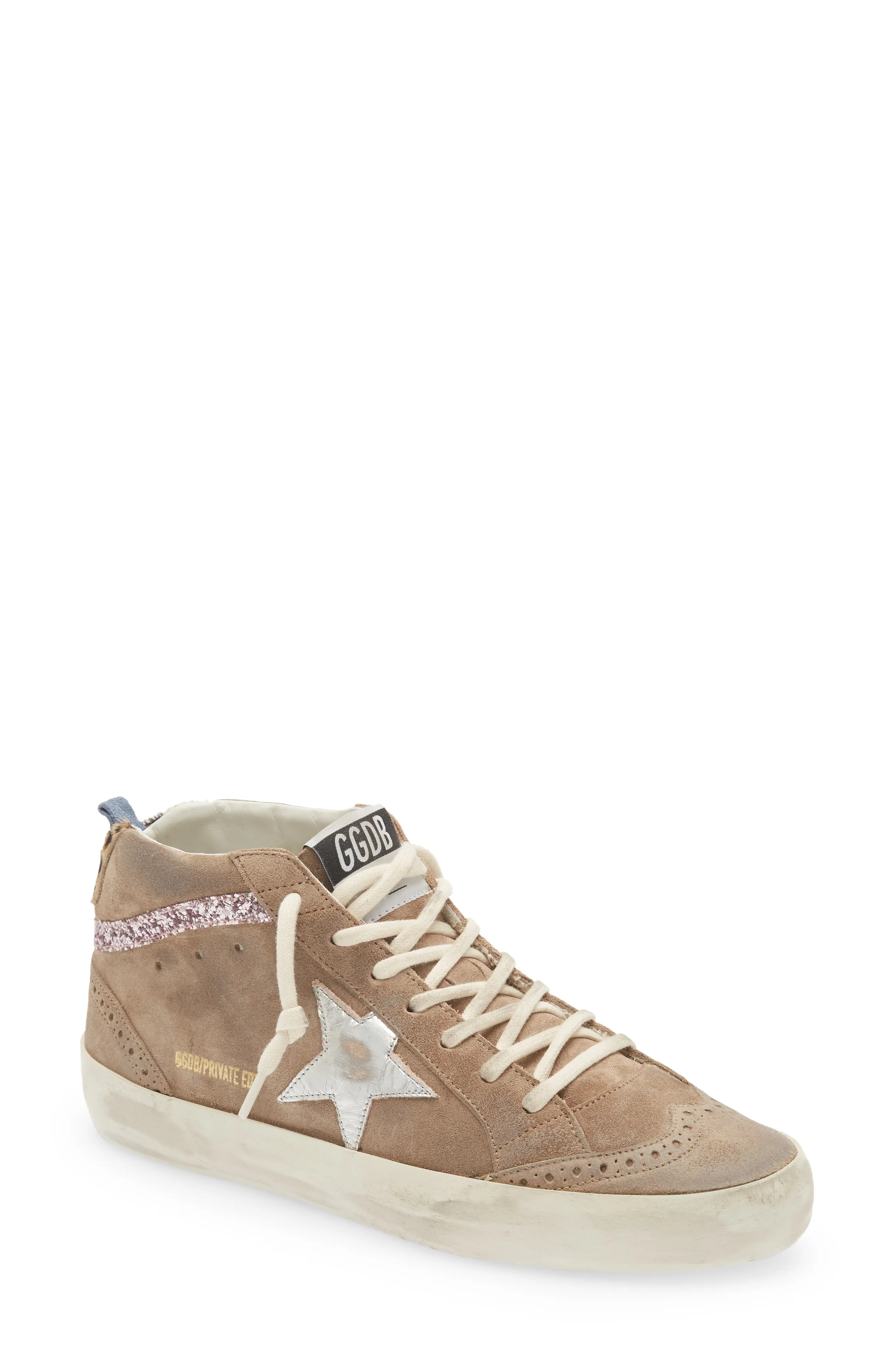 Mid Star Glitter Sneaker in Brown/Leo/Silver - 1