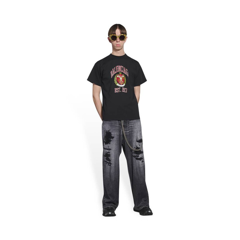 BALENCIAGA Men's College T-shirt Medium Fit in Black outlook