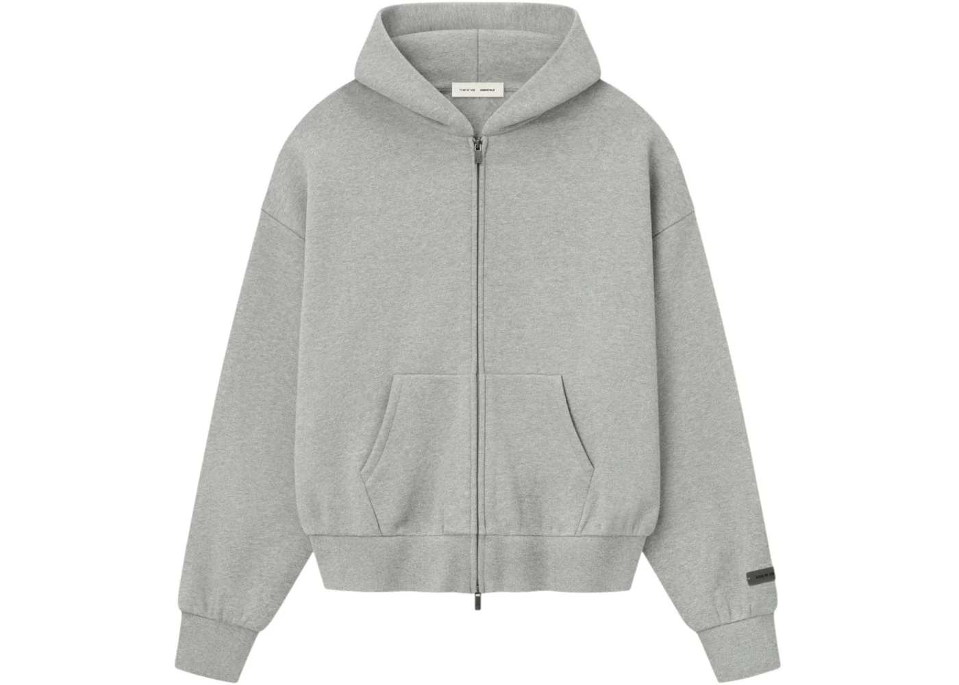 Fear of God Essentials Classic Fleece Zip-Up Hoodie Concrete Heather - 1