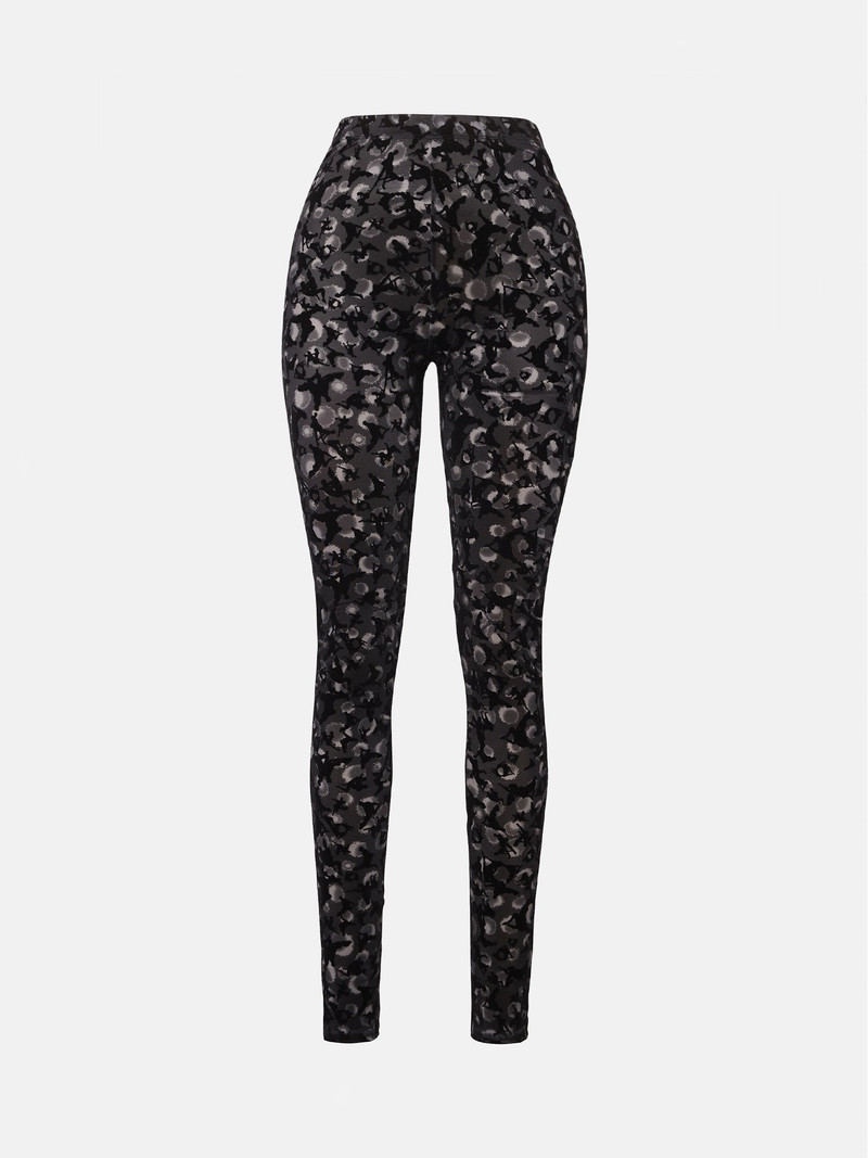 KNOCKOUT LEGGINGS BLACK LEOPARD PRINT 1