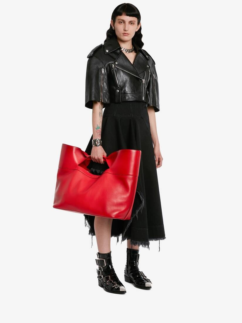 Women's Cropped Biker Jacket in Black - 5