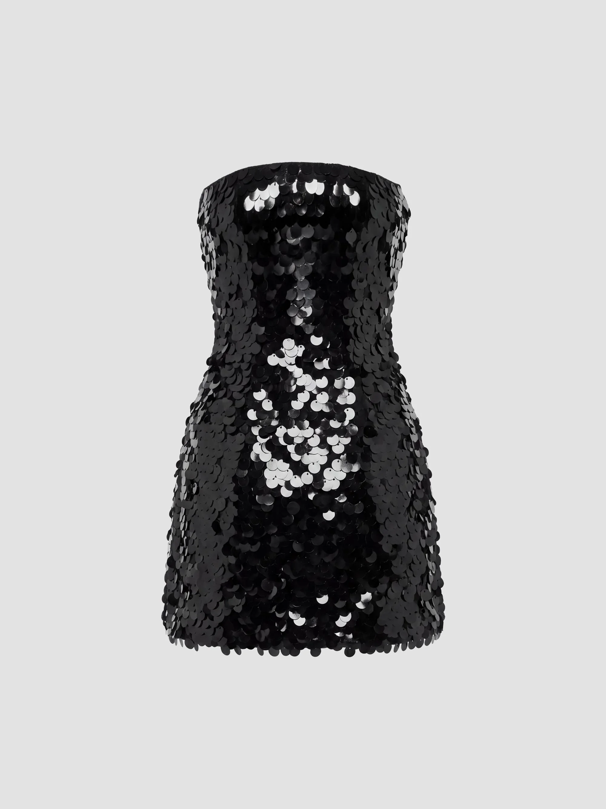 Women's Scottie Sequined Strapless Mini Dress - Black - 1