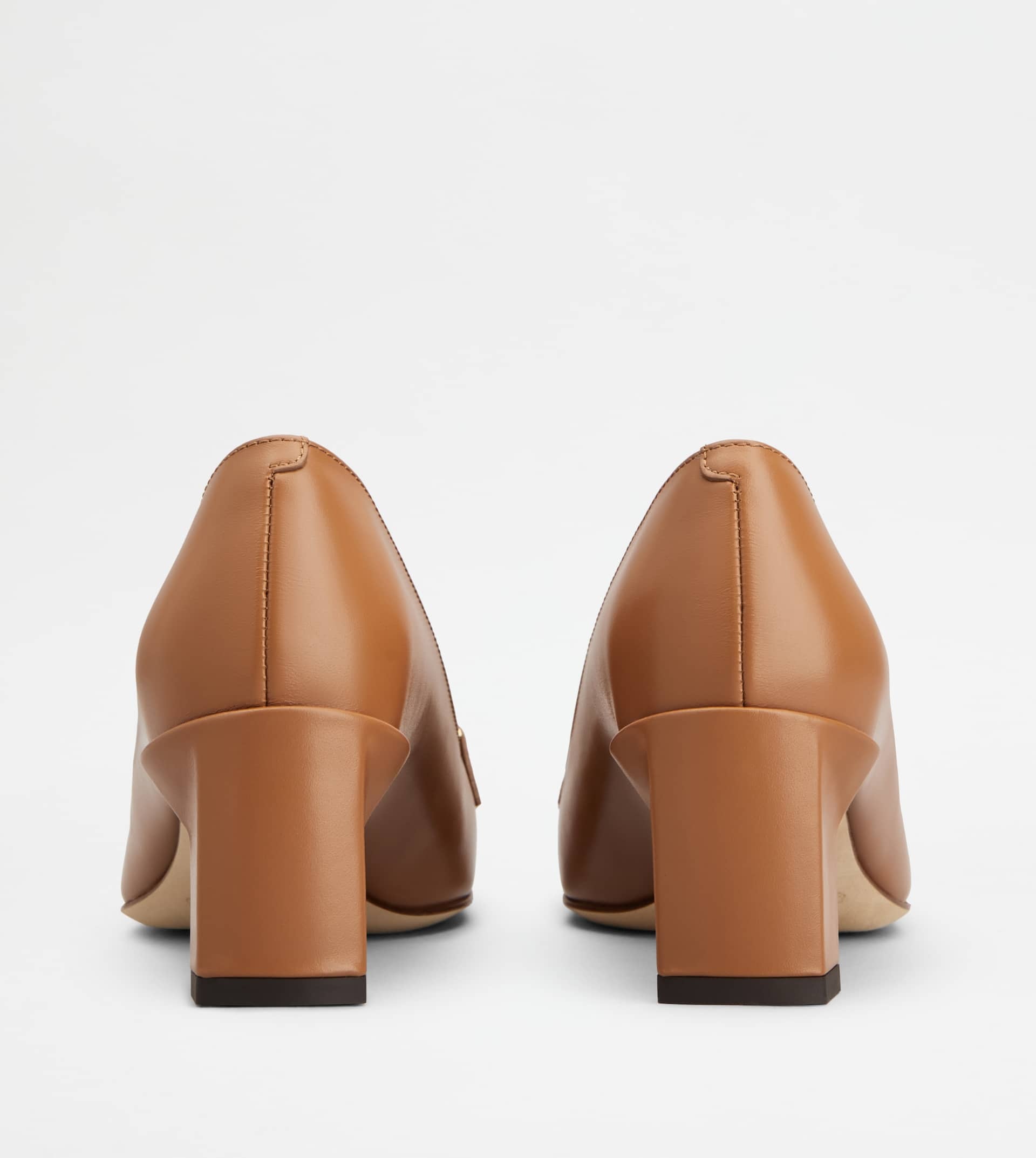 PUMPS IN LEATHER - BROWN - 3