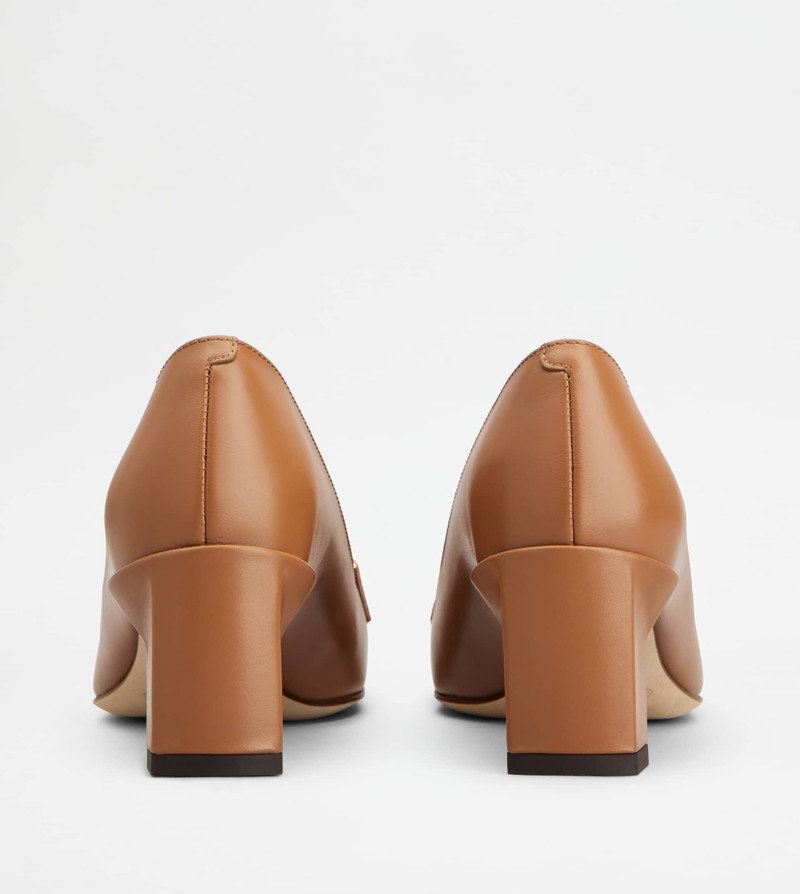 PUMPS IN LEATHER - BROWN 3