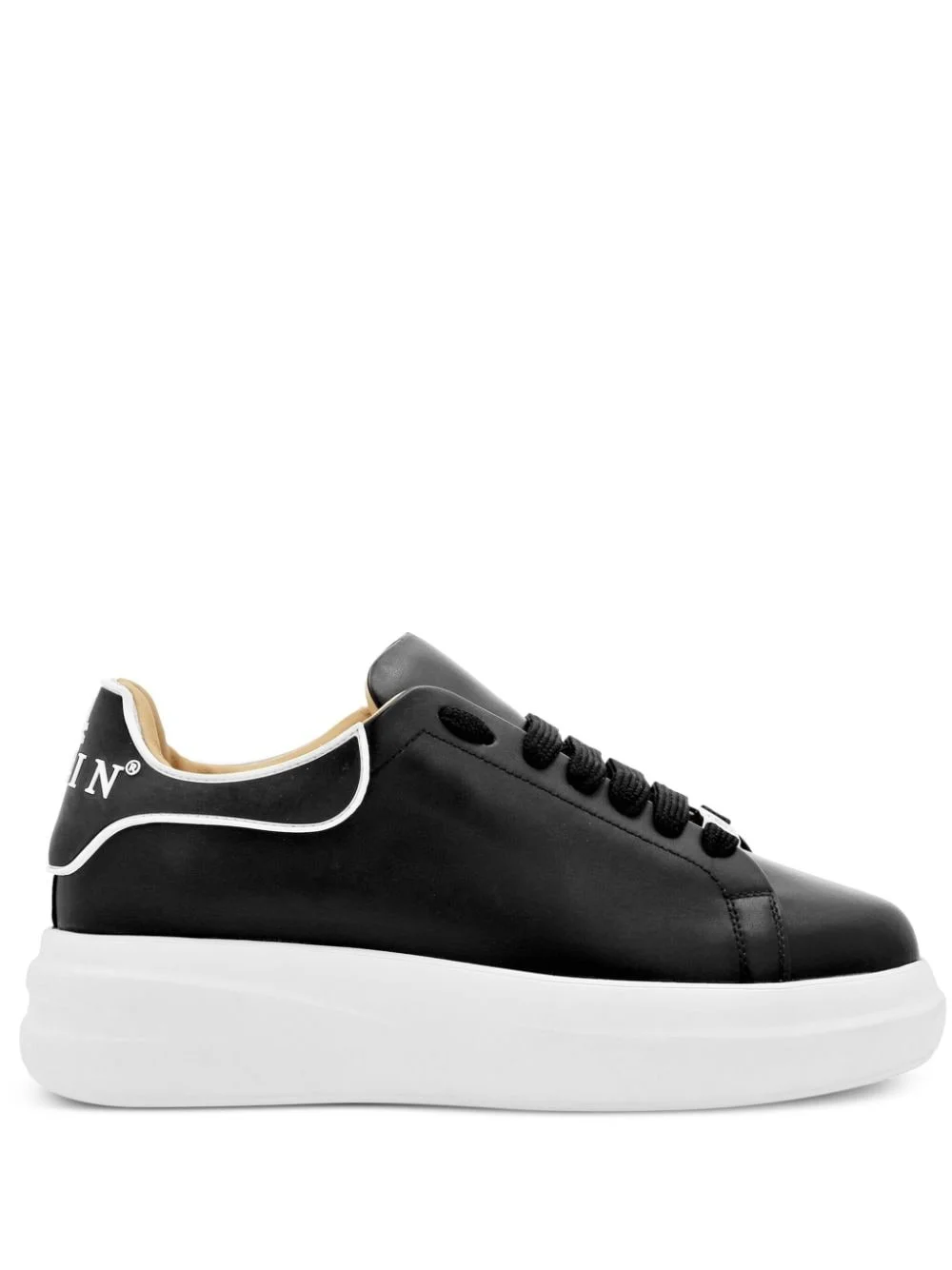 lace-up leather sneakers - 1
