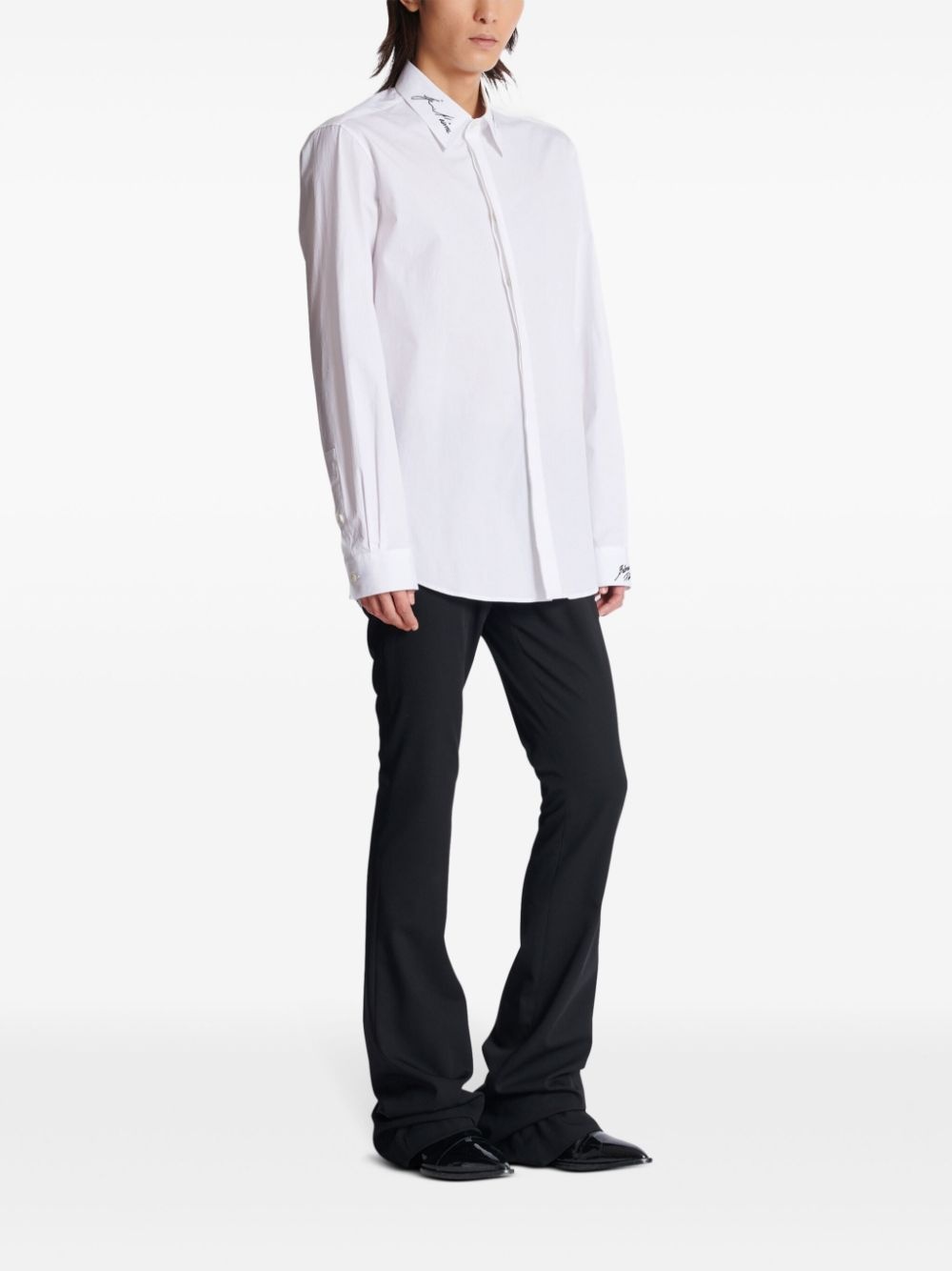 logo-embroidered shirt - 3