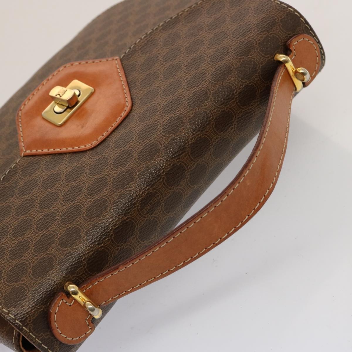 CELINE Macadam Canvas Hand Bag Pvc Brown - 6