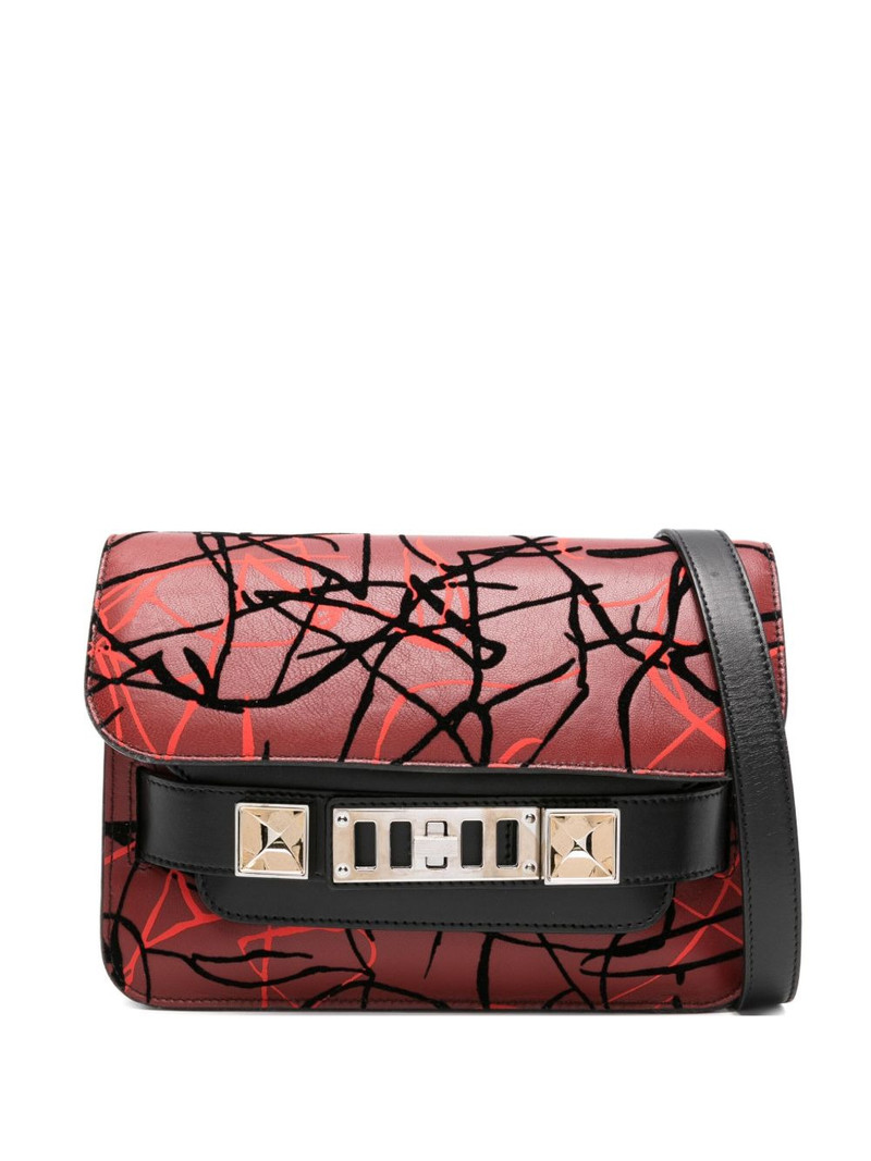 scribble-print clasp shoulder bag 1