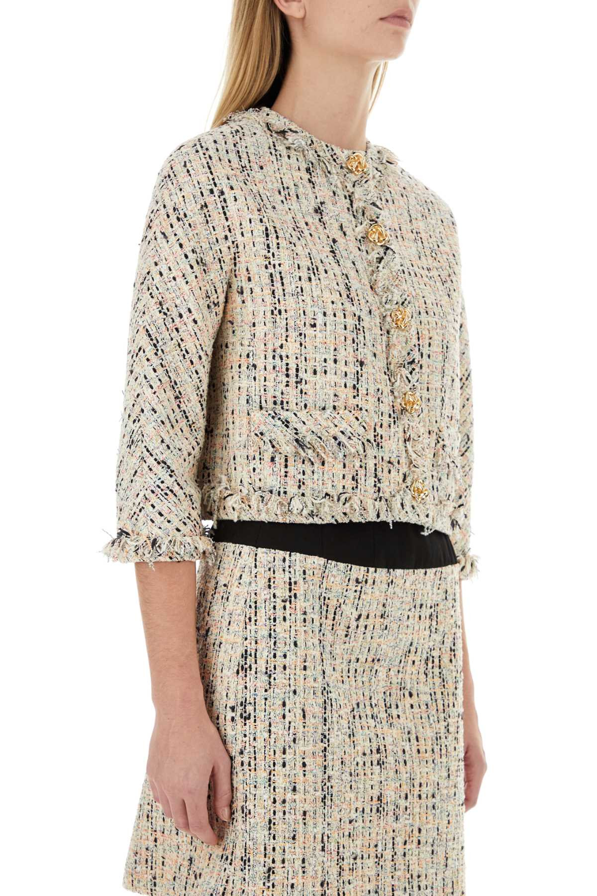 Alexander Mcqueen Women Multicolor Tweed Blazer - 3