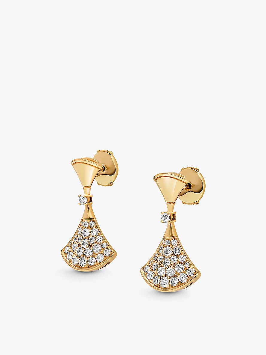 Divas' Dream 18ct yellow-gold and 0.94ct diamond earrings - 2
