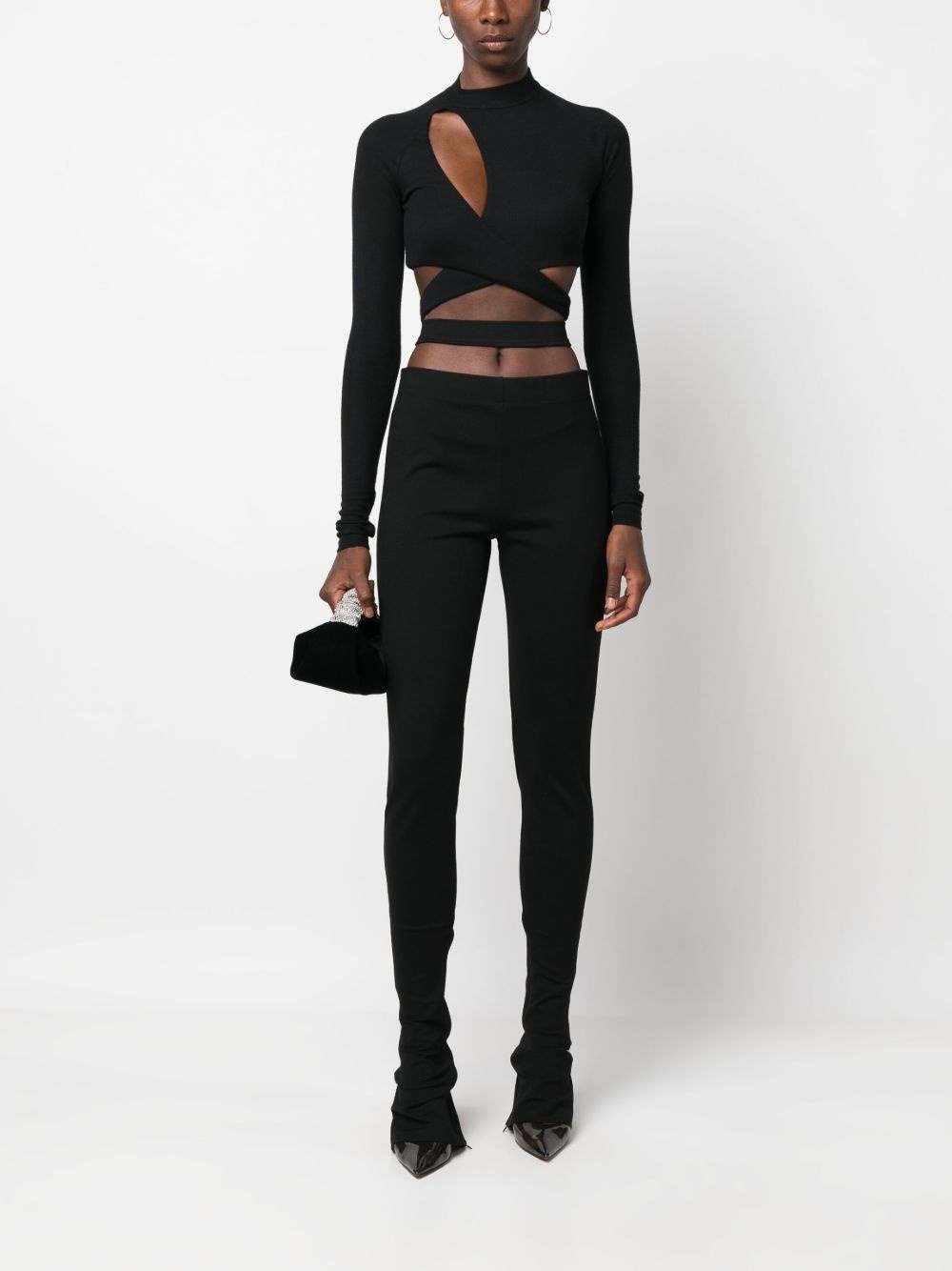cut-out flared trousers - 2