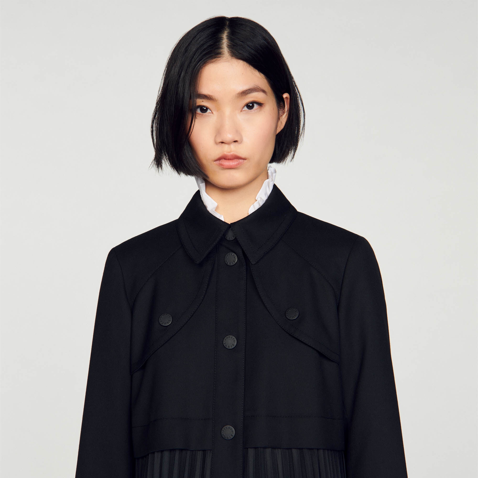 PLEATED TRENCH COAT - 4