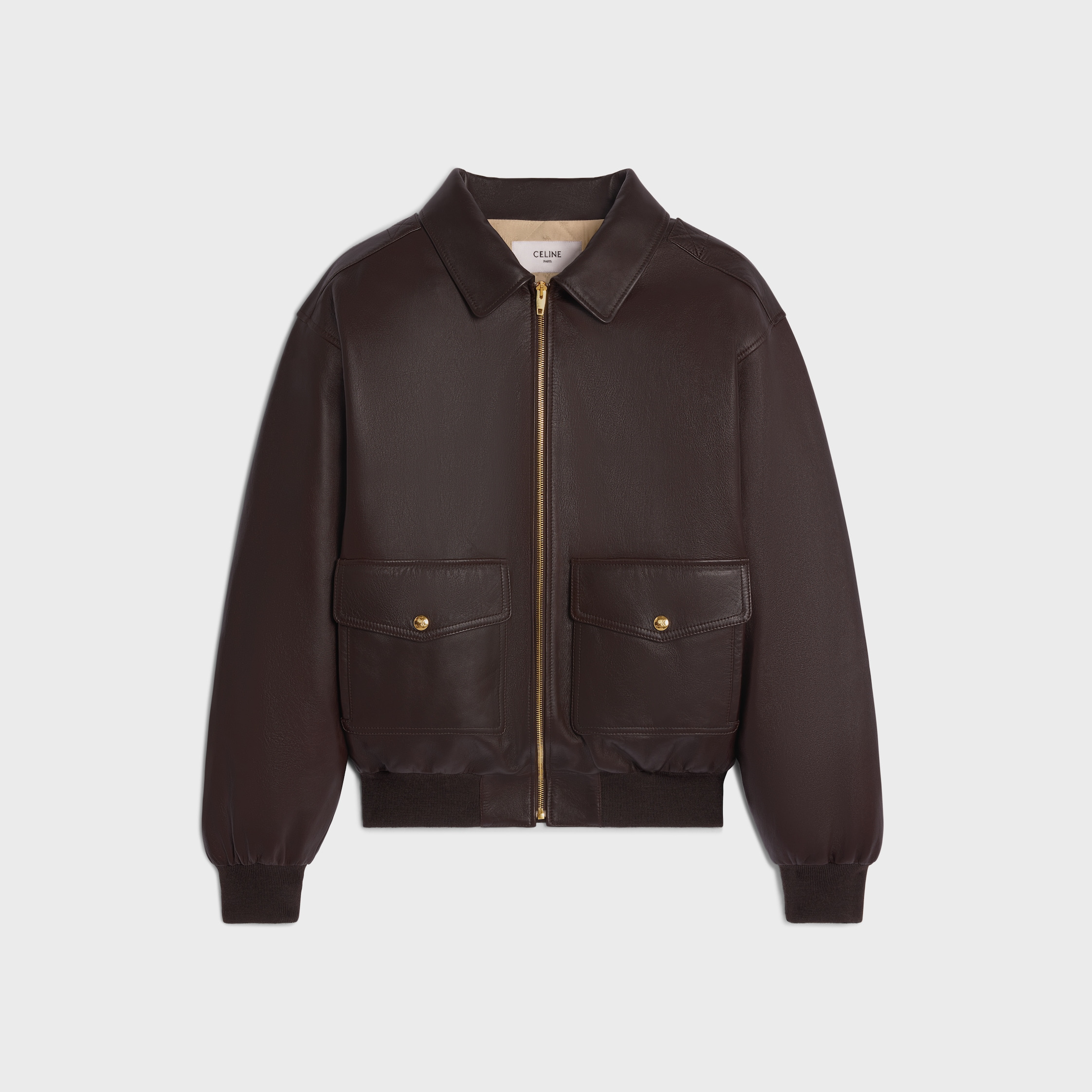 loose aviator blouson jacket in soft lambskin - 1