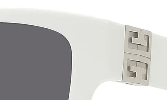 4G 56mm Square Sunglasses in Ivory /Smoke Mirror - 9