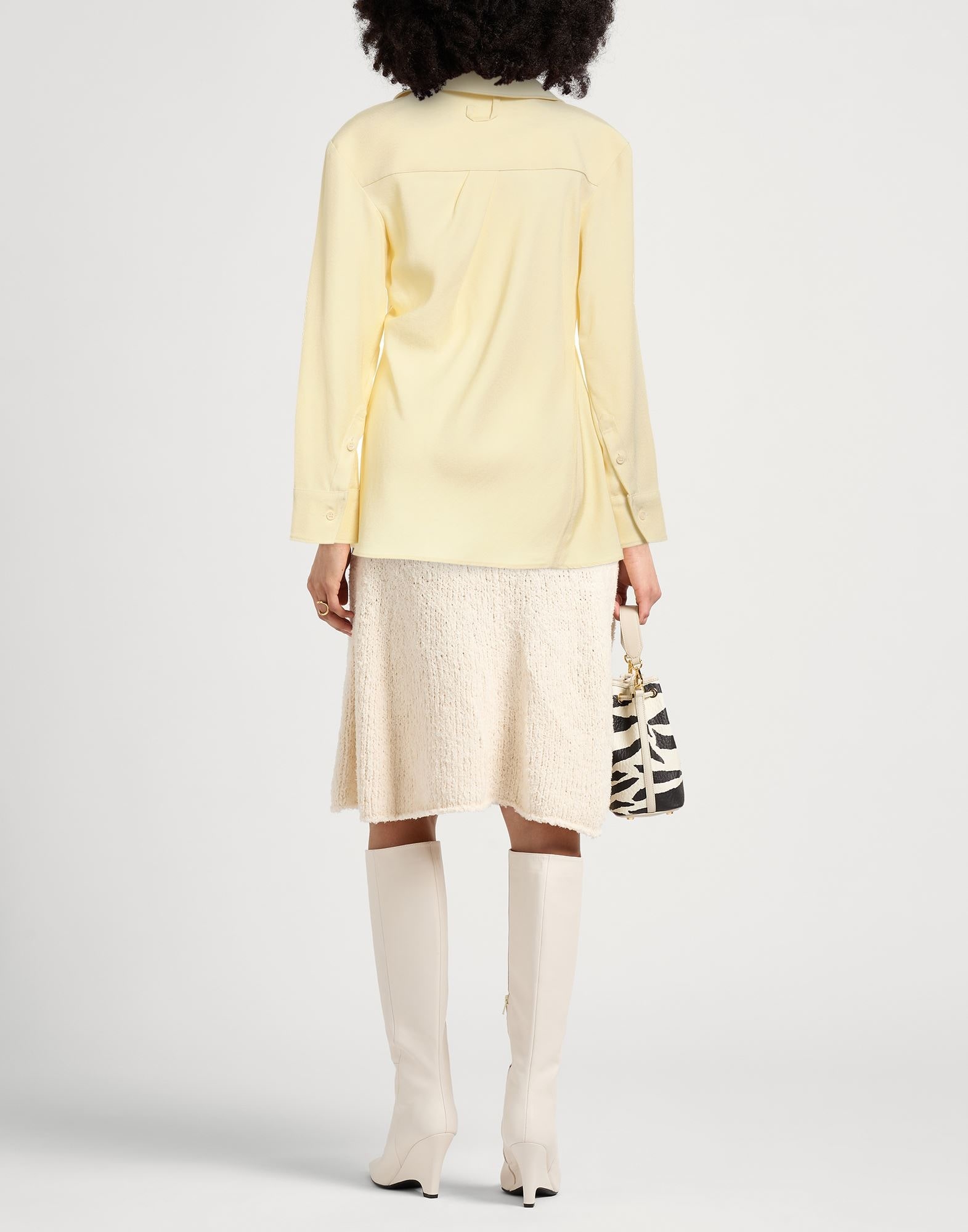 Light yellow Women's Solid Color Shirts & Blouses - 3
