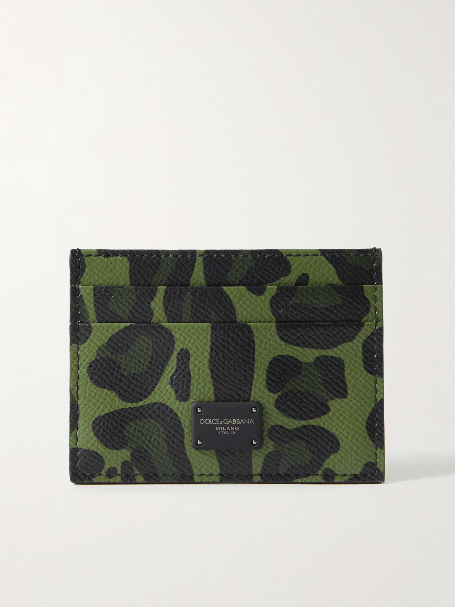 Leopard-Print Full-Grain Leather Cardholder - 1