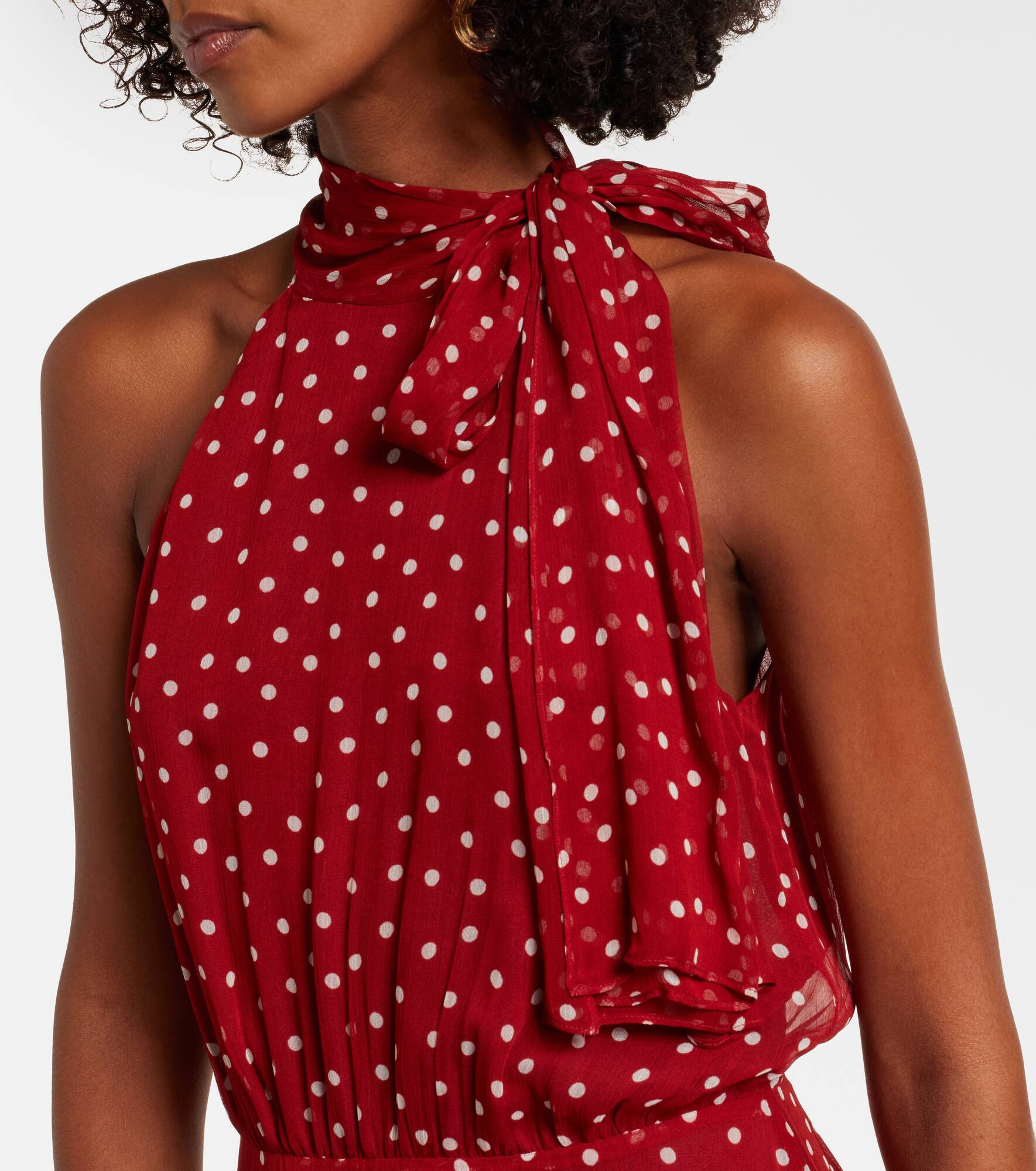 Abi polka-dot chiffon midi dress - 4