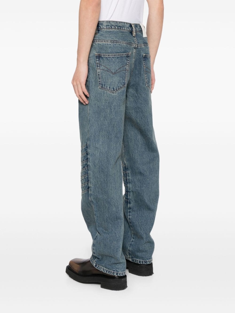 Kusikohc×Feng Chen Wang Denim Trousers Feng Chen Wang TILTED WASITBAND JEANS TROUSERS (BLACK/BLUE