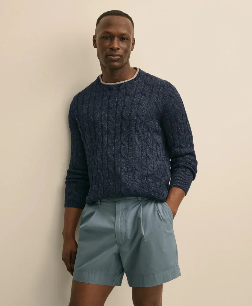 Linen Cable Knit Sweater - 1