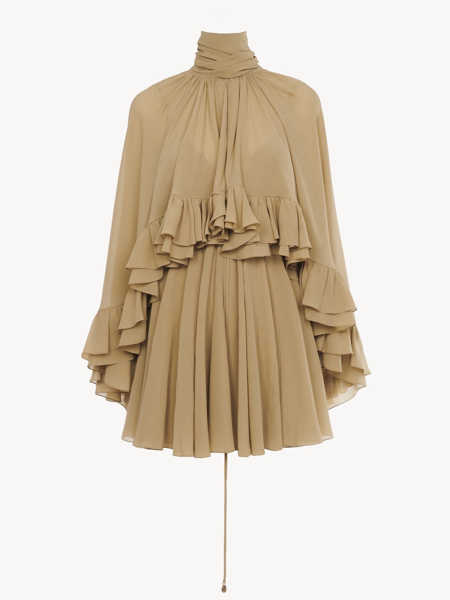 MINI CAPE DRESS IN SILK GEORGETTE - 2