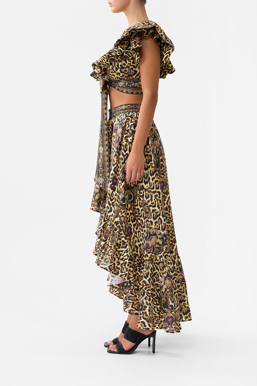 HIGH LOW RUFFLE SKIRT - 4