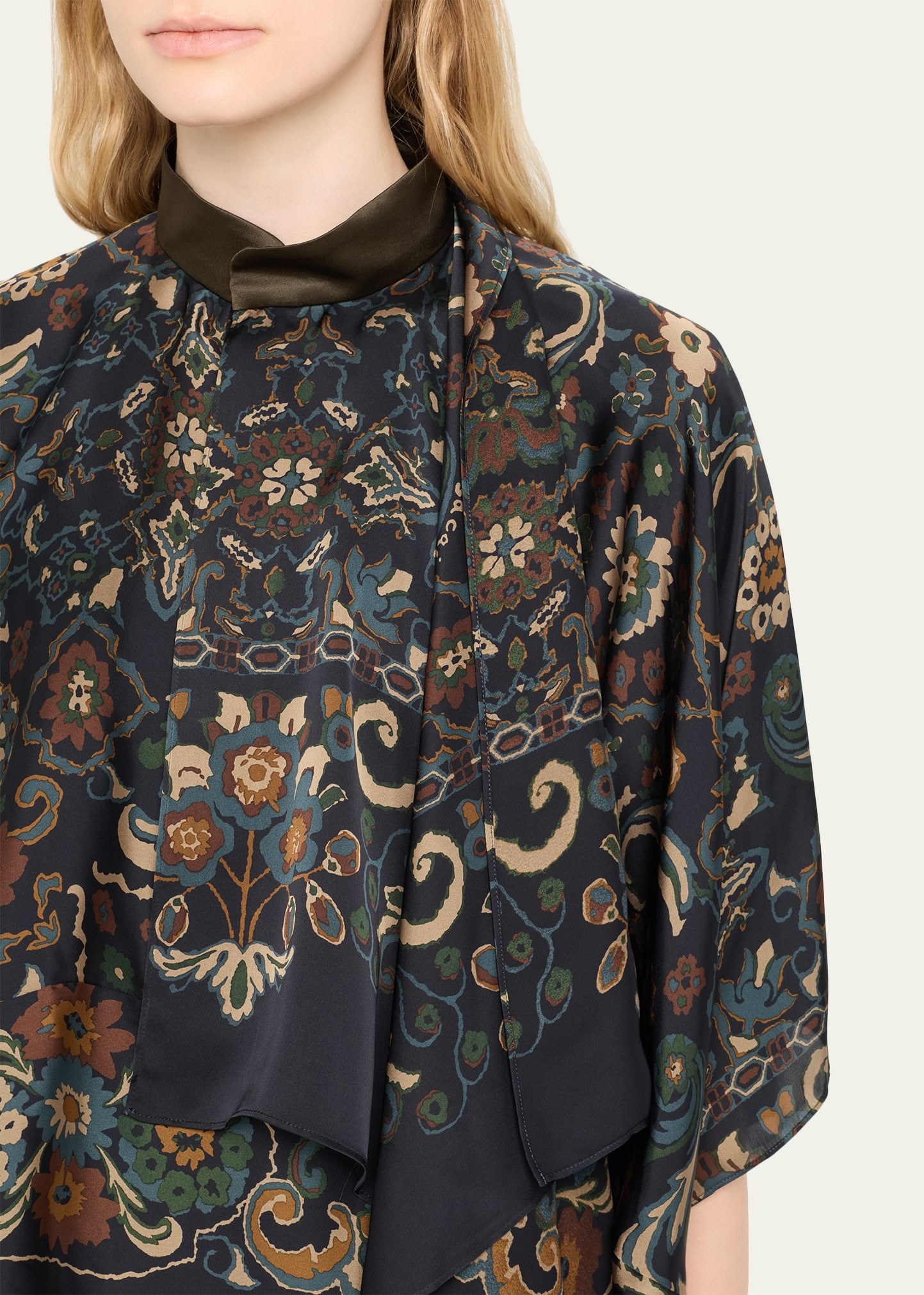 Floral Print Cape Shirt - 5