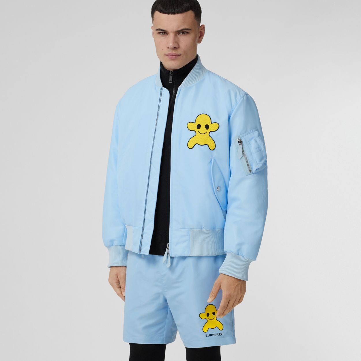 Monster Graphic Nylon Bomber Jacket - 6