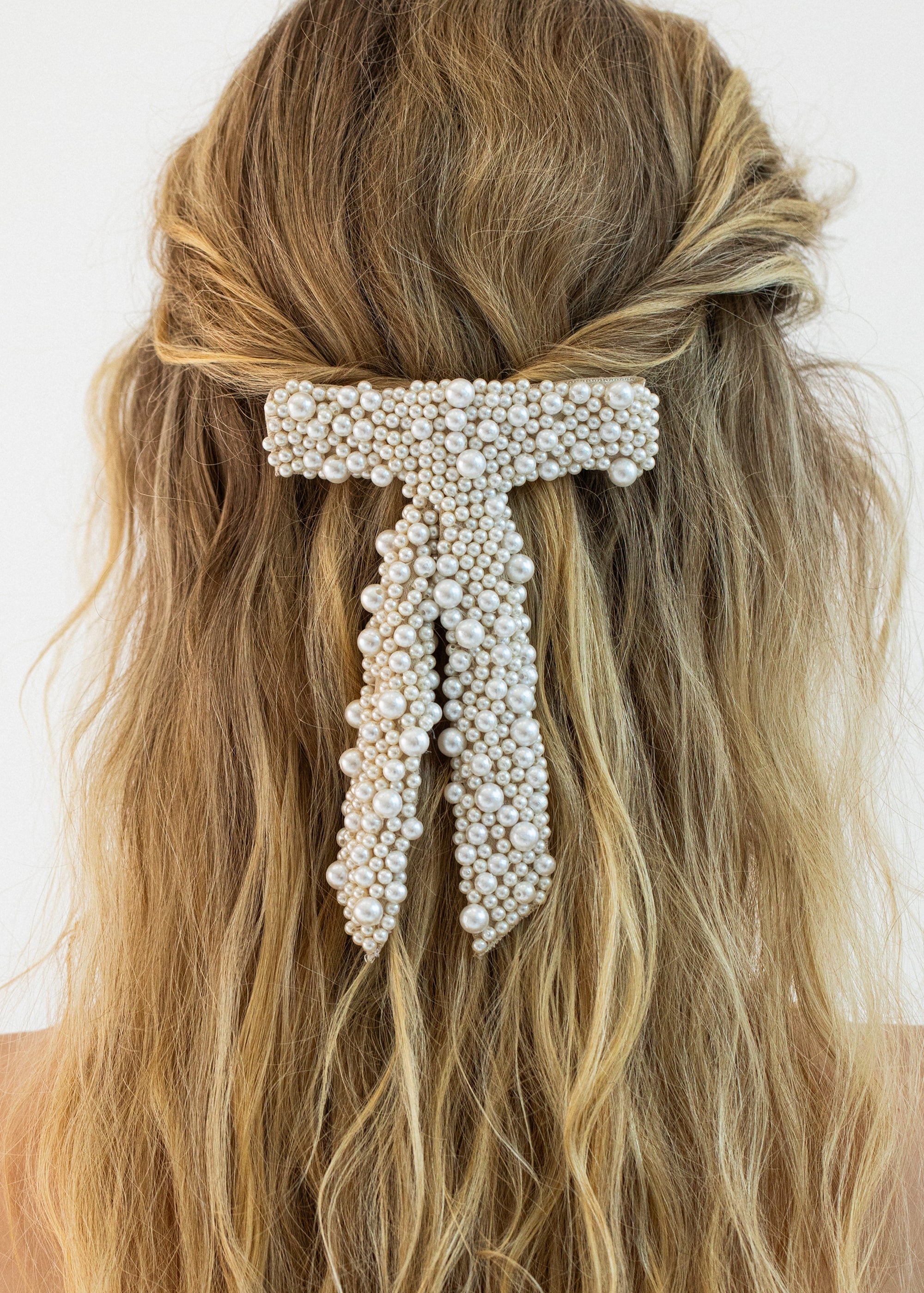 Donna Pearl Bow Barrette - 2