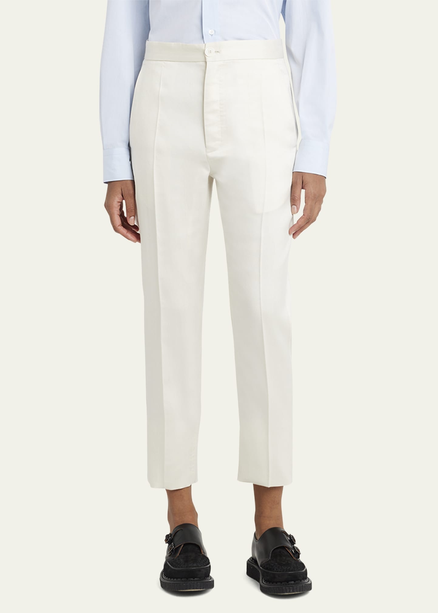 Origami Button Cuff Silk Pants - 4