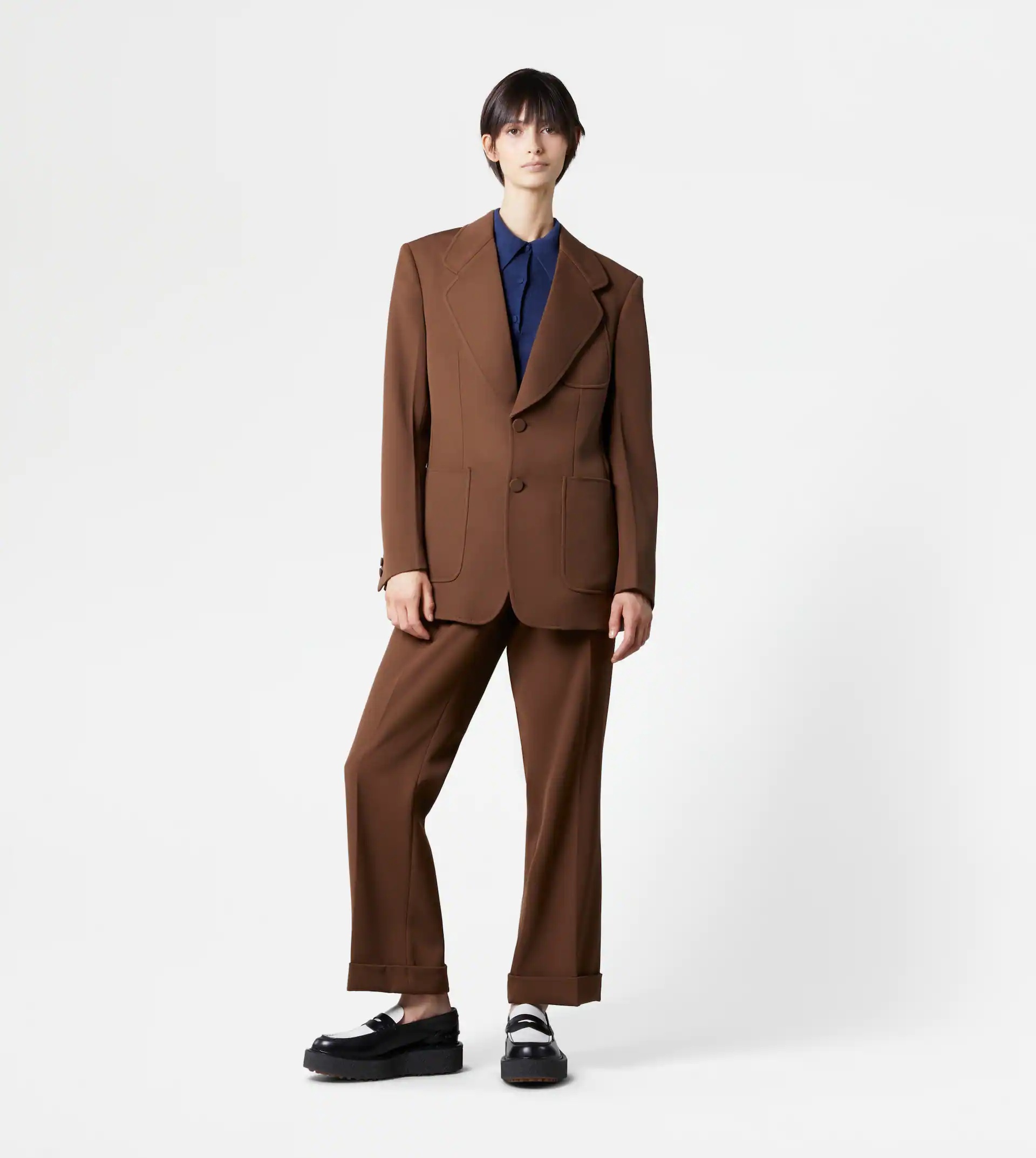JACKET IN WOOL - BROWN - 2