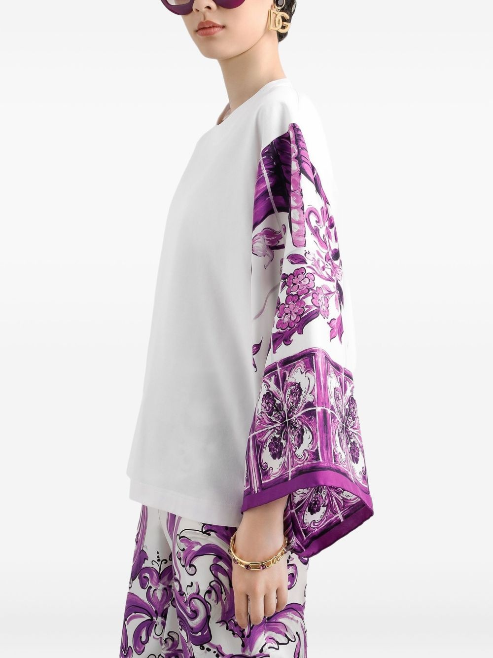 Majolica-print blouse - 4