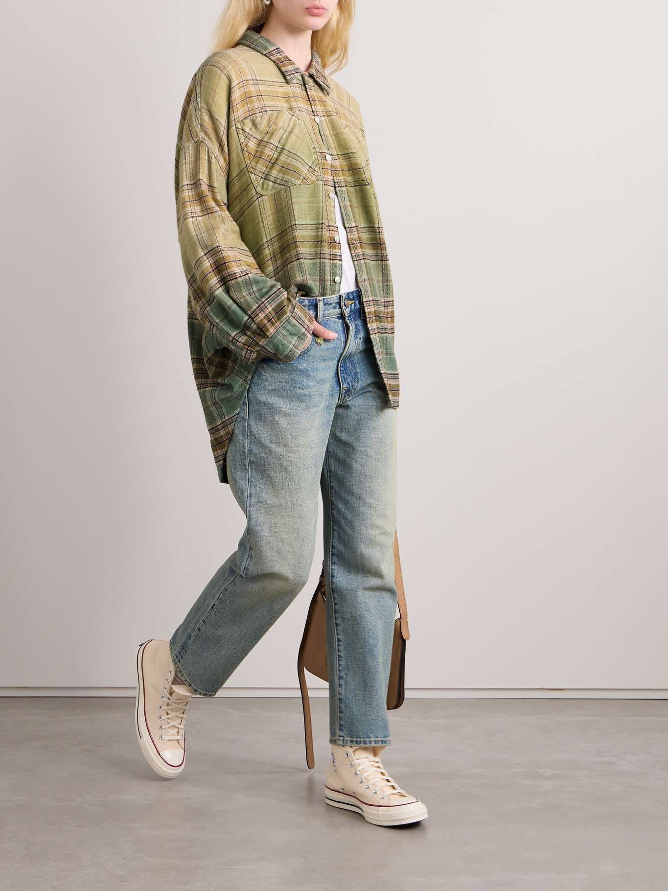 Oversized checked cotton-flannel shirt - 2