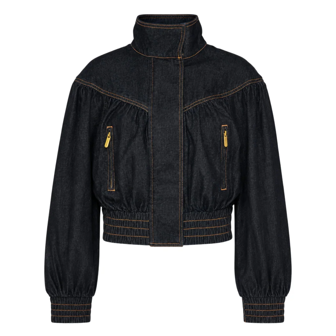 Denim Handkerchief Bomber Jacket - 1