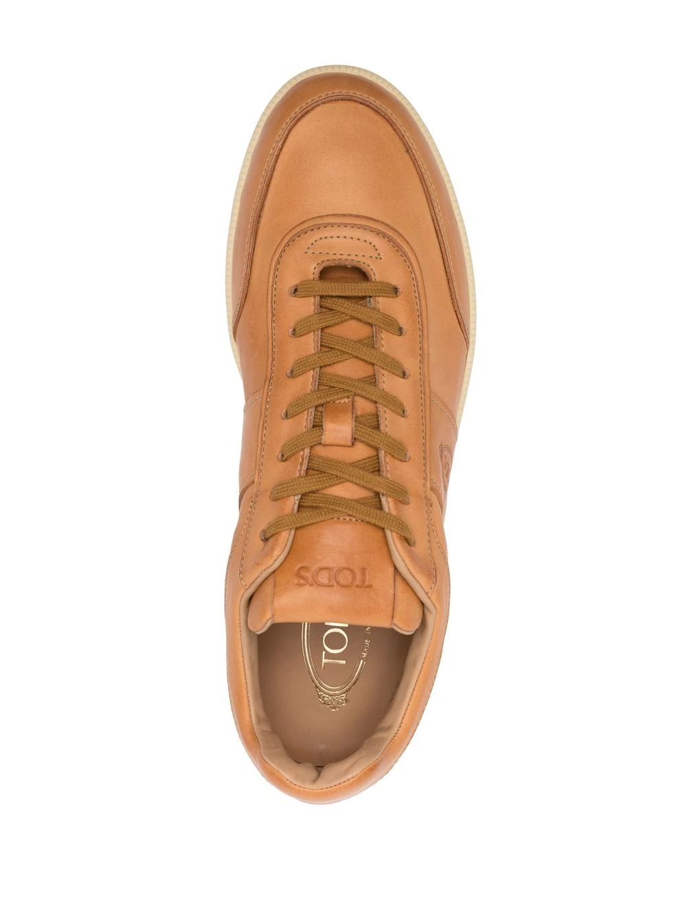 low-top leather sneakers - 4