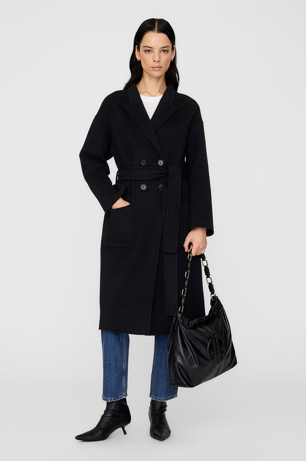 Dylan Coat - Black Cashmere Blend - 5