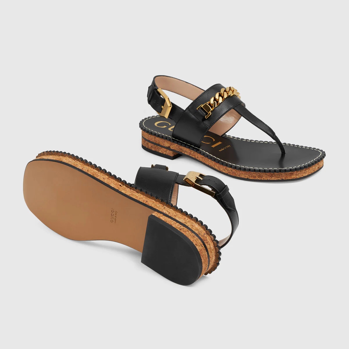 Women's thong sandal with chain - 5