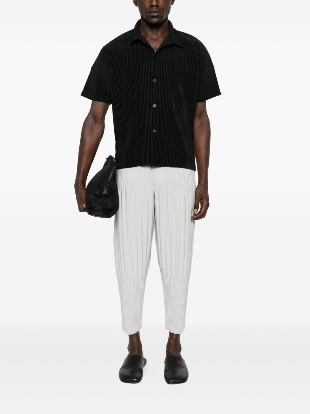 pleated short-sleeve shirt - 2