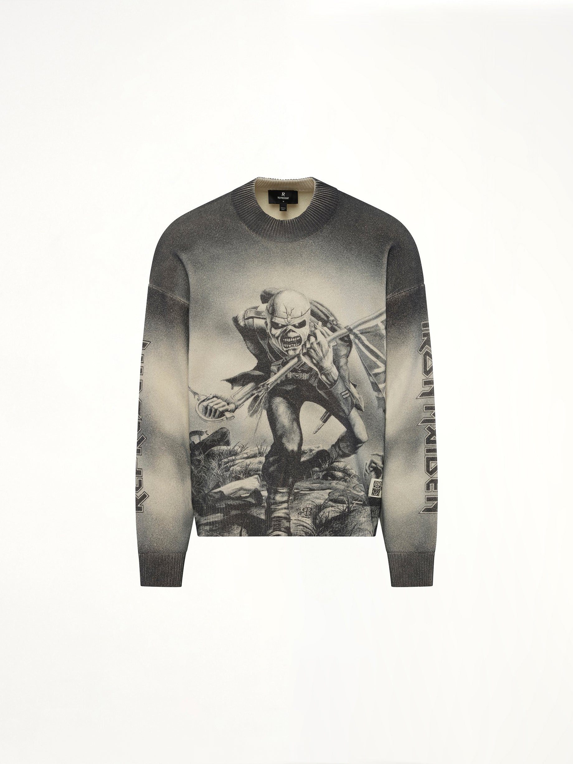 Iron Maiden Trooper Knit Sweater in Sunfade Grey - 2
