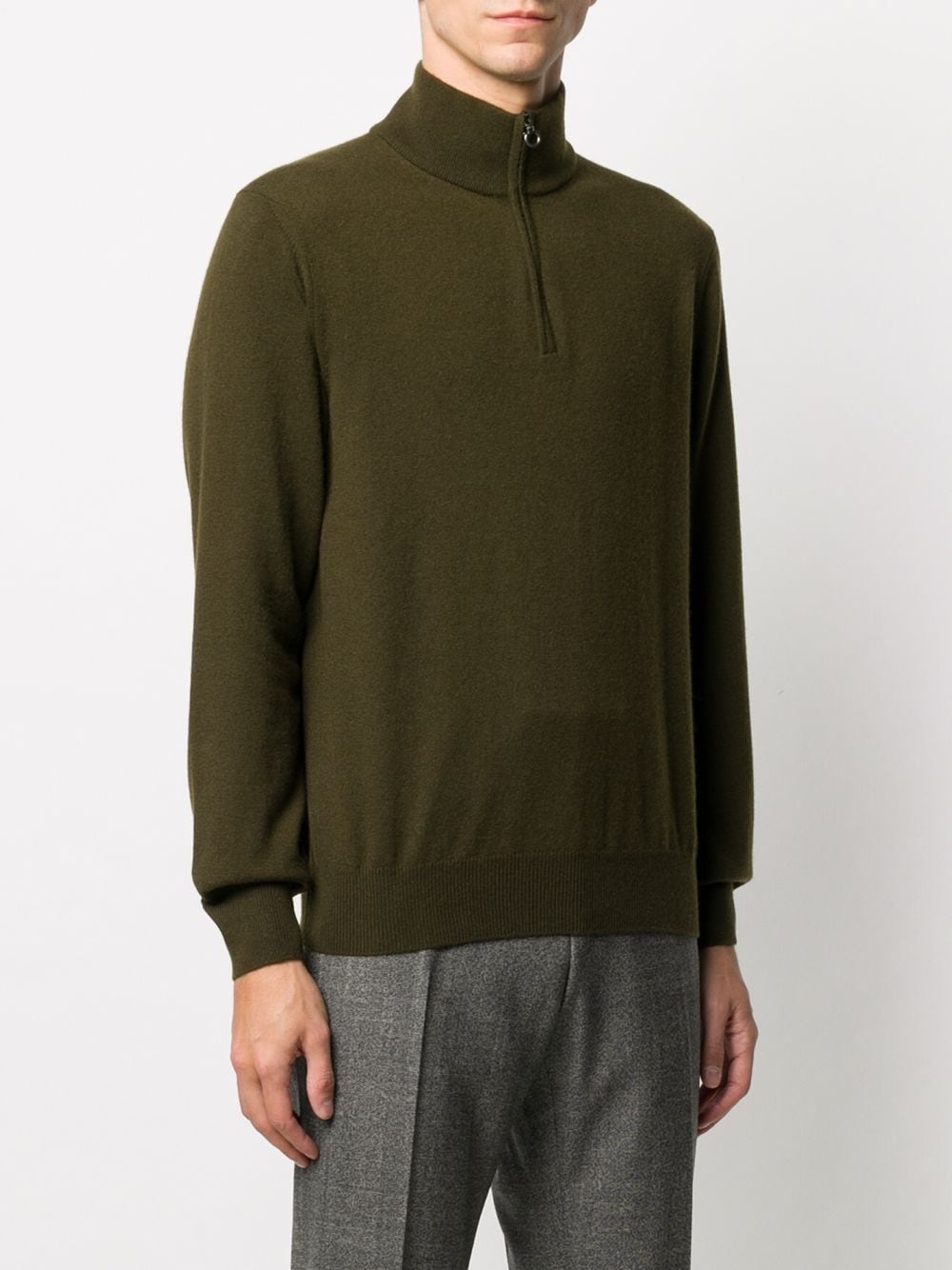 quarter-zip fine-knit jumper - 3