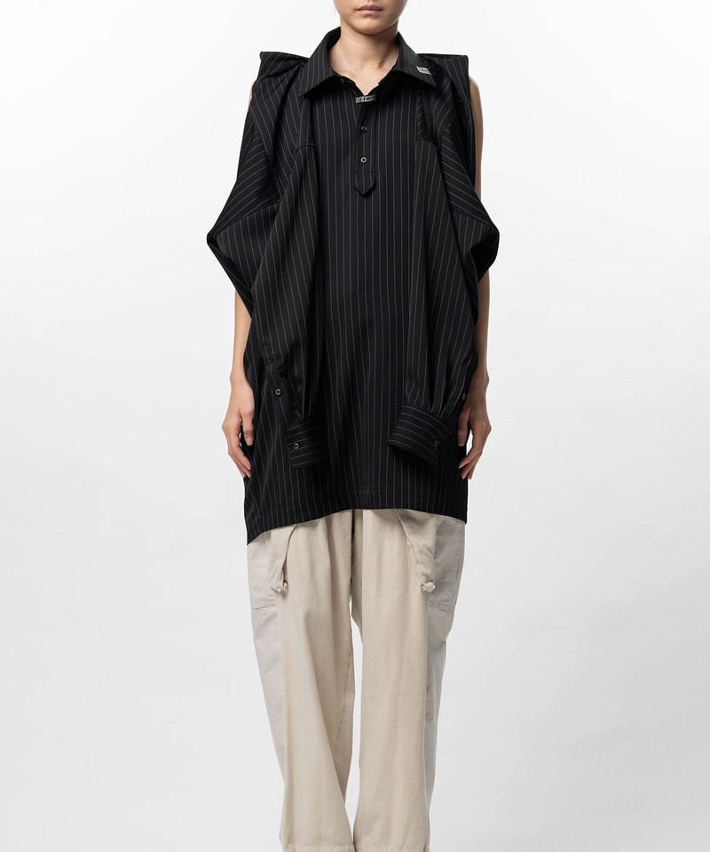 Vest Combined Stripe Shirt Dress 7