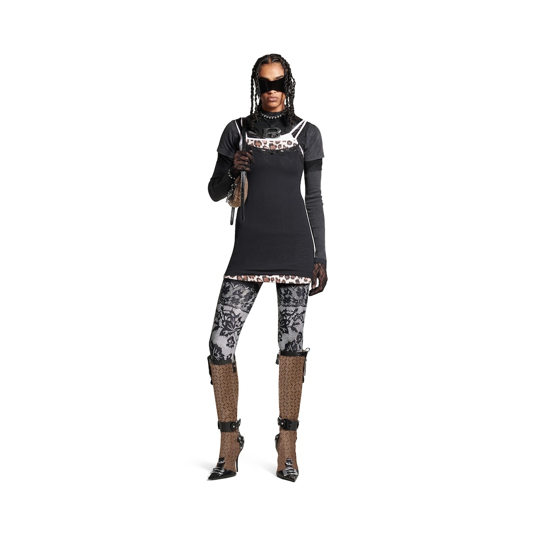 Women's Layered Dress in Black - 2